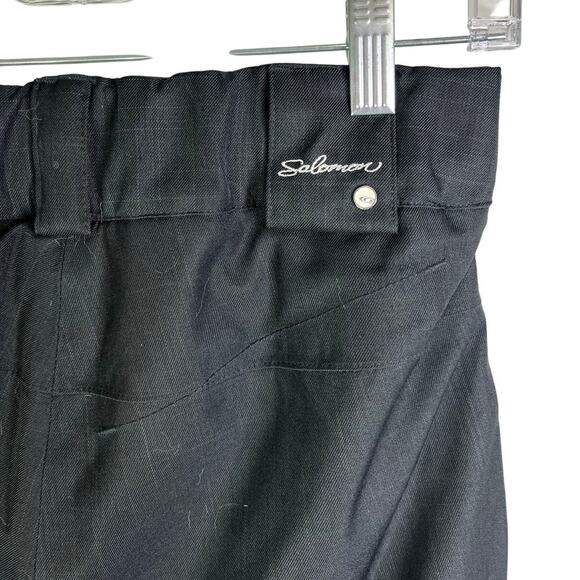 Salomon Ski Pants Mens Medium Black Cargo Zip Pockets Clima Pro Adjustable Waist - Picture 5 of 11